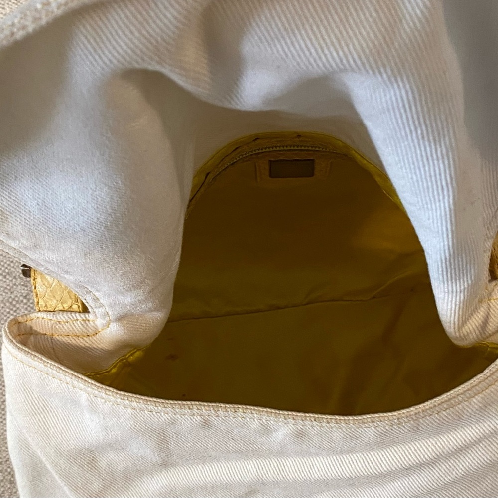 vintage Fendi white denim baguette bag snake - Picture 5 of 7
